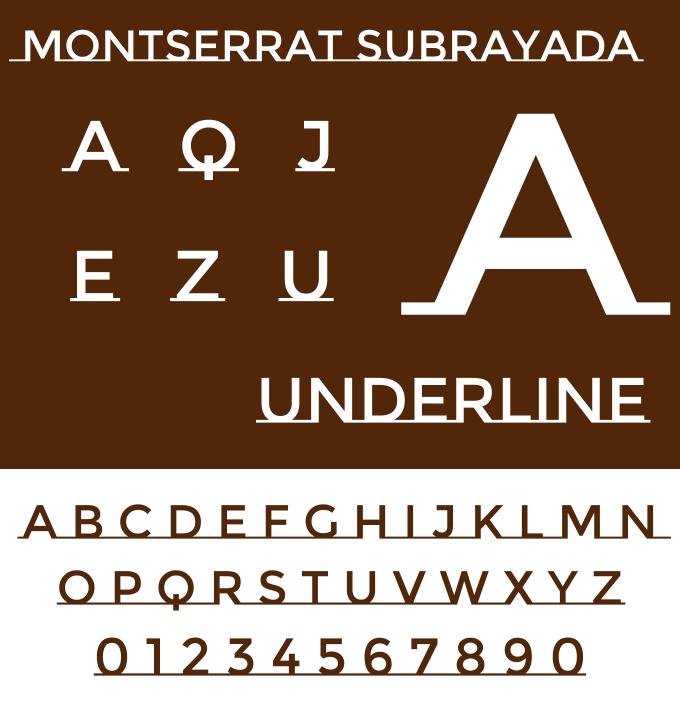 Montserrat Subrayada, the underlined display variant
